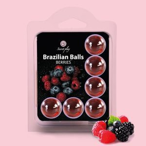 BOLAS LUBRIFICANTES BEIJÁVEIS BRAZILIAN BALLS SABOR A FRUTOS DO BOSQUE 6 x 4GR - Image 1