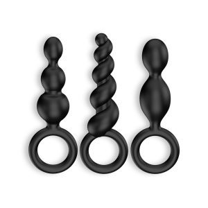 CONJUNTO DE 3 PLUGS ANAIS BOOTY CALL SATISFYER PRETOS - Image 1