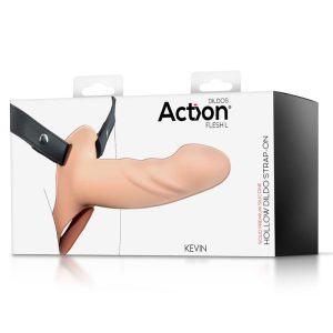 ARNÊS COM DILDO OCO ACTION FLESH L | TAMANHO L - Image 10