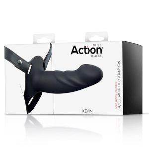 ARNÊS COM DILDO OCO ACTION BLACK L | TAMANHO L - Image 7