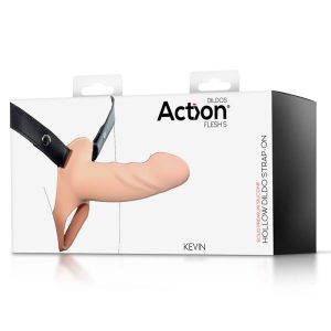 ARNÊS COM DILDO OCO ACTION FLESH S | TAMANHO S - Image 4