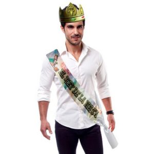 FAIXA E COROA “O REI DA FESTA” EM ESPANHOL - Image 1