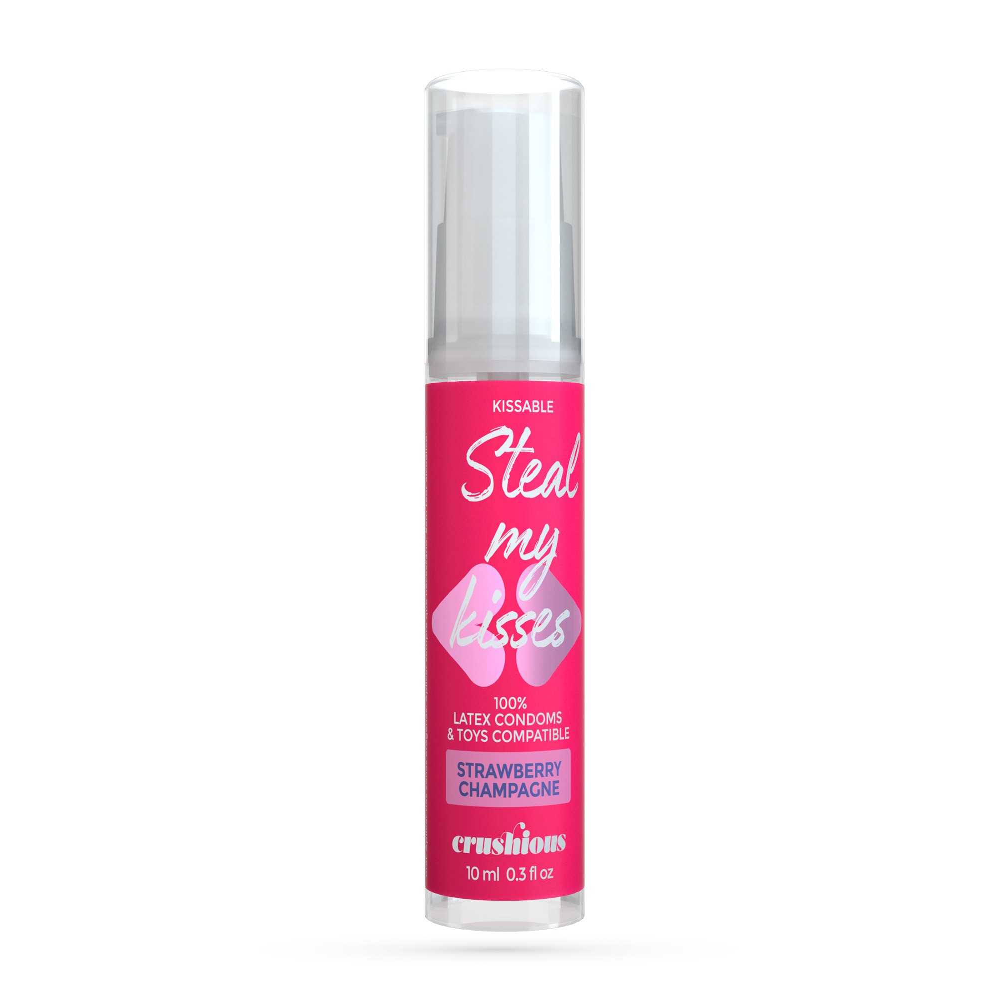 GEL LUBRIFICANTE STEAL MY KISSES COM SABOR A CHAMPANHE COM MORANGO CRUSHIOUS 10ML