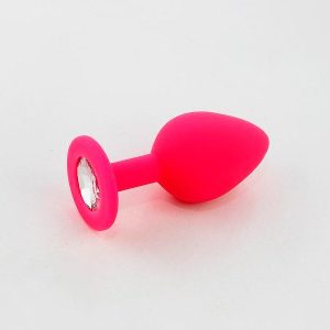 PLUG ANAL DE SILICONE COM JOIA ROSA CANDY LUST - Image 1