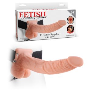 STRAP-ON OCO COM TESTÍCULOS 9" FETISH FANTASY SERIES BRANCO - Image 2