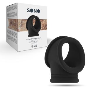 ANEL PARA O PÉNIS COM ALÇA PARA TESTÍCULOS SONO Nº48 PRETO - Image 2