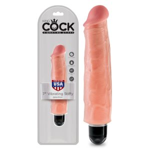 VIBRADOR REALÍSTICO KING COCK VIBRATING STIFFY 7” BRANCO - Image 2
