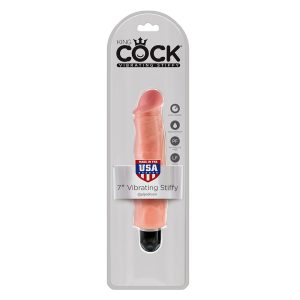 VIBRADOR REALÍSTICO KING COCK VIBRATING STIFFY 7” BRANCO - Image 3