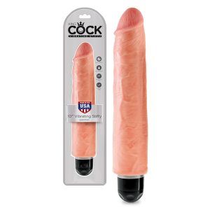 VIBRADOR REALÍSTICO KING COCK VIBRATING STIFFY 10” BRANCO - Image 2