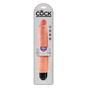 VIBRADOR REALÍSTICO KING COCK VIBRATING STIFFY 10” BRANCO - Image 3