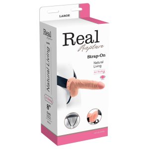 STRAP-ON OCO COM VIBRAÇÃO E TESTÍCULOS REAL RAPTURE AIR FEELING 8" BRANCO - Image 2