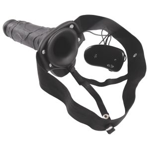 STRAP-ON OCO COM VIBRAÇÃO E TESTÍCULOS REAL RAPTURE AIR FEELING 8" PRETO - Image 4