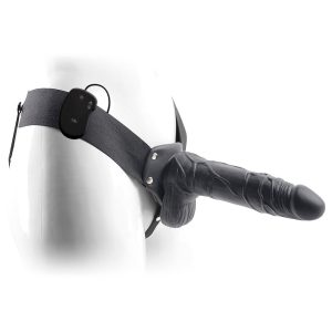 STRAP-ON OCO COM VIBRAÇÃO E TESTÍCULOS REAL RAPTURE AIR FEELING 8" PRETO - Image 1