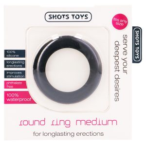 ANEL PARA O PÉNIS ROUND RING MEDIUM PRETO - Image 2