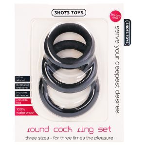 CONJUNTO DE ANÉIS PARA O PÉNIS ROUND COCK RINGS SET PRETOS - Image 2