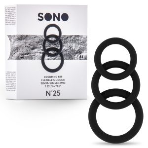 CONJUNTO DE ANÉIS PARA O PÉNIS SONO Nº25 COCKRING SET PRETO - Image 2
