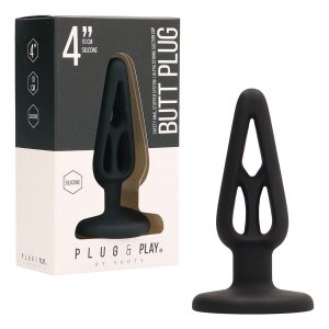 PLUG ANAL EM SILICONE PLUG & PLAY 4” PRETO - Image 2
