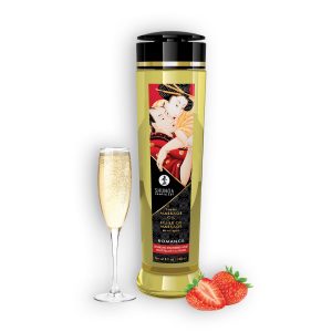 ÓLEO DE MASSAGEM SHUNGA ROMANCE MORANGO CHAMPANHE 240ML - Image 1