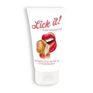 LUBRIFICANTE BEIJÁVEL LICK-IT MORANGO E CHAMPANHE 50ML - Image 2