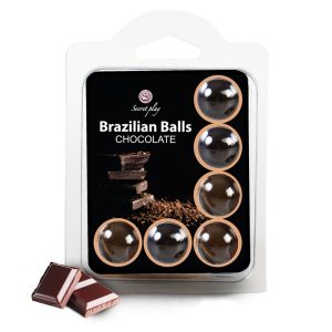 BOLAS LUBRIFICANTES BEIJÁVEIS BRAZILIAN BALLS SABOR A CHOCOLATE 6 X 4GR - Image 1