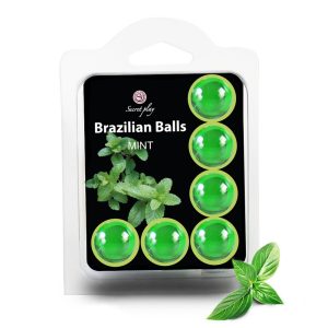 BOLAS LUBRIFICANTES BEIJÁVEIS BRAZILIAN BALLS SABOR A MENTA 6 X 4GR - Image 1