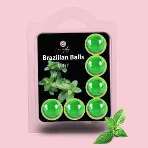 BOLAS LUBRIFICANTES BEIJÁVEIS BRAZILIAN BALLS SABOR A MENTA 6 X 4GR - Image 4
