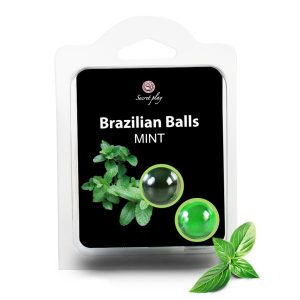 BOLAS LUBRIFICANTES BEIJÁVEIS BRAZILIAN BALLS SABOR A MENTA 2 x 4GR - Image 1