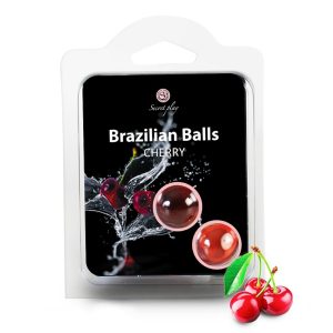 BOLAS LUBRIFICANTES BEIJÁVEIS BRAZILIAN BALLS SABOR A CEREJA 2 x 4GR - Image 1