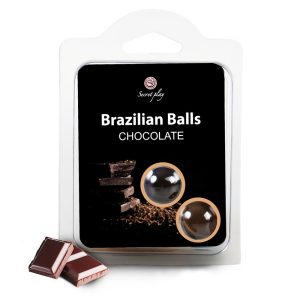 BOLAS LUBRIFICANTES BEIJÁVEIS BRAZILIAN BALLS SABOR A CHOCOLATE 2 x 4GR - Image 1
