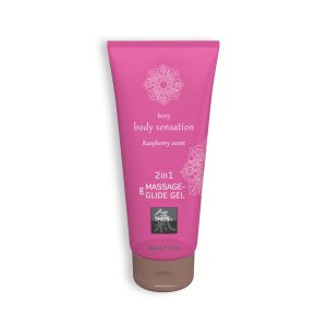 GEL DE MASSAGEM E LUBRIFICANTE 2EM1 COM SABOR A FRAMBOESA SHIATSU™ 200ML - Image 1