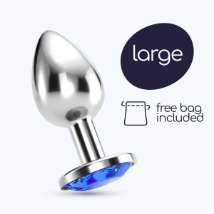 PLUG ANAL JOIA BIJOU AZUL GRANDE CRUSHIOUS COM BOLSA AVELUDADA GRÁTIS - Image 8