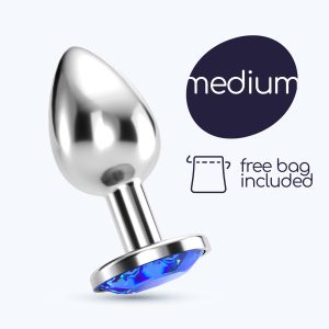 PLUG ANAL JOIA BIJOU AZUL MÉDIO CRUSHIOUS COM BOLSA AVELUDADA GRÁTIS - Image 8