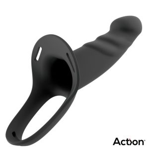 ARNÊS COM DILDO OCO ACTION BLACK L | TAMANHO L - Image 4