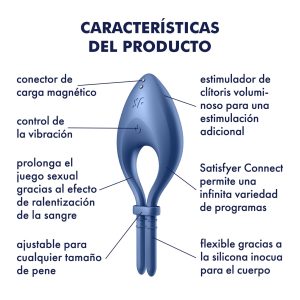 ANEL VIBRATÓRIO BULLSEYE COM APP SATISFYER AZUL - Image 7
