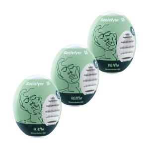 PACK DE 3 MASTURBADOR MASTURBATOR EGG RIFFLE SATISFYER - Image 1