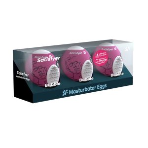 PACK DE 3 MASTURBADOR MASTURBATOR EGG BUBBLE SATISFYER - Image 3