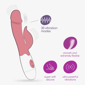 VIBRADOR COM ESTIMULADOR DE CLITÓRIS MOCHI ROSA E LUBRIFICANTE À BASE DE ÁGUA INCLUÍDO CRUSHIOUS - Image 5