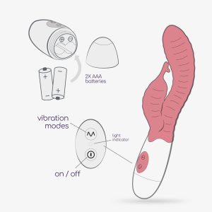 VIBRADOR COM ESTIMULADOR DE CLITÓRIS GUMMIE ROSA E LUBRIFICANTE À BASE DE ÁGUA INCLUÍDO CRUSHIOUS - Image 10