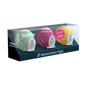 PACK DE 3 MASTURBADOR MASTURBATOR EGG RIFFLE, BUBBLE E FIERCE SATISFYER - Image 3