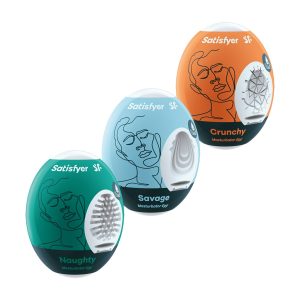 PACK DE 3 MASTURBADOR MASTURBATOR EGG NAUGHTY, SAVAGE E CRUNCHY SATISFYER - Image 1