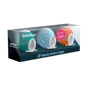 PACK DE 3 MASTURBADOR MASTURBATOR EGG NAUGHTY, SAVAGE E CRUNCHY SATISFYER - Image 3