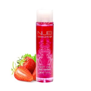 ÓLEO DE MASSAGEM COM EFEITO CALOR MORANGO HOT OIL NUEI 100ML - Image 3