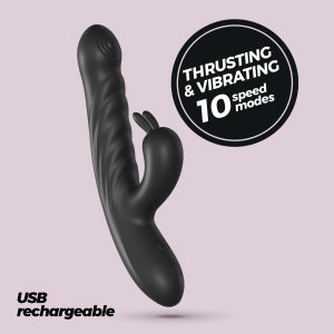 LAPIN VIBRADOR RECARREGÁVEL RABBIT COM IMPULSO PRETO CRUSHIOUS - Image 11
