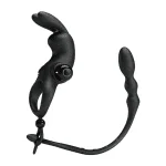 ANEL VIBRATÓRIO PRETTY LOVE (COM CORRENTE ANAL REMOVÍVEL)