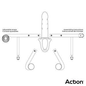 ARNÊS COM DILDO OCO ACTION FLESH S | TAMANHO S - Image 9