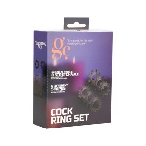 CONJUNTO DE 6 ANÉIS PARA O PÉNIS COCK RING SET GC PRETOS - Image 2