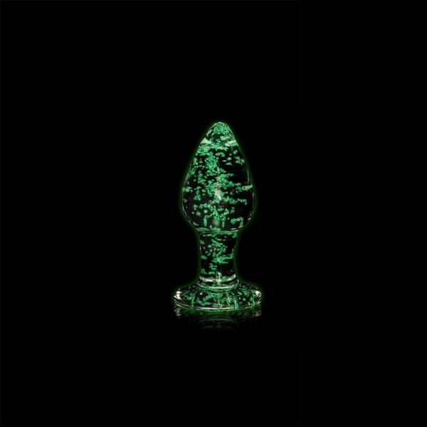 OUCH! - PLUG ANAL MEDIO EM VIDRO GLOW IN THE DARK