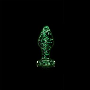 OUCH! - PLUG ANAL MEDIO EM VIDRO GLOW IN THE DARK