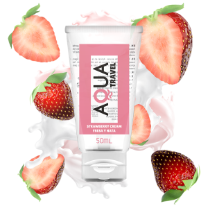 AQUA TRAVEL - LUBRIFICANTE À BASE DE ÁGUA DE CREME DE MORANGO - 50 ML - Image 1