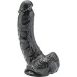 DILDO GET REAL PRETO DE 20 CM COM TESTÍCULOS
